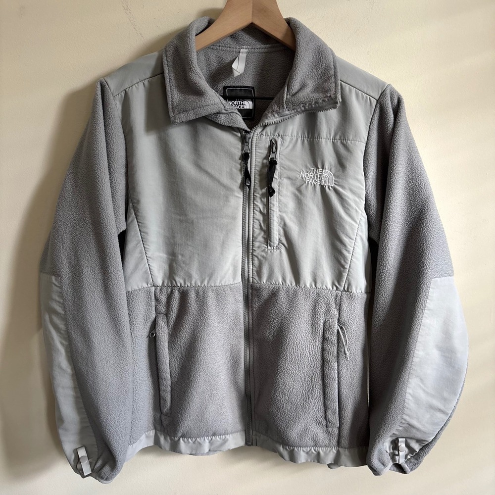 The North Face Denali Fleece Jacket Grey Full Zip Mens Medium Mixed Media